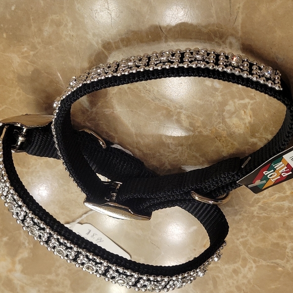 Top Paw jet black 16" dog collar - small dog/large cat - Picture 7 of 12